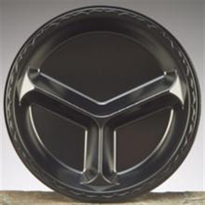 Picture of 10" Comp Pl 500 Black Laminated Foam Plate