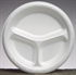 Picture of 10" White Laminated 3-Compartment Foam Plate