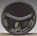 Picture of 10.25 3Comp Pl 400 Black Plas Plate Lid G94055