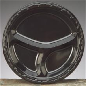 Picture of 10.25 3Comp Pl 400 Black Plas Plate Lid G94055