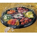 Picture of 16" Blk Tray W/Lid 25 Black Plas Tray W/Dome Lid