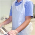 Picture of 24X42 Poly Aprons 10/100 White 1Mil Usda Accepted Apron