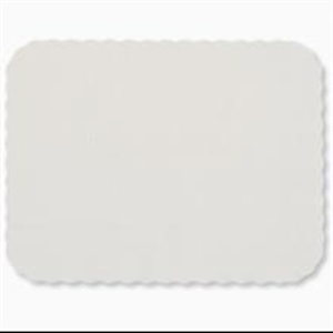 Picture of 32052 White Scaloped Placmt 1M 10X14 Linen Embossed Pm