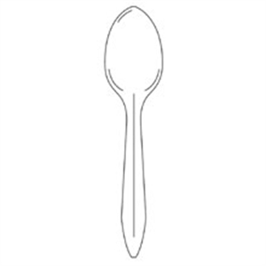 Picture of 5-7/8" White Teaspoon  1M Polypropylene Full Size