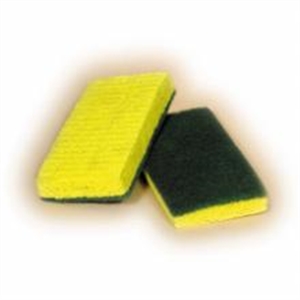 Picture of 74 Scrubber Sponge Yellow Sponge Green Scrub Medium Duty