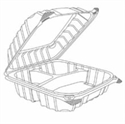 Picture of Cl Med 3Comp    2/125 Clear Container 8.25X8.25X3