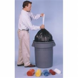 Picture of Black Drawtuff 44 Gallon 36.5x44.5 1.0Mil Drawstring Liner