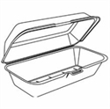 Picture of Hot Dog Tray Hing 4/125 7-1/8X3.75X2.25 Hotdog Foam