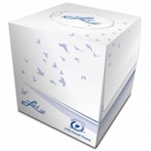 Picture of Livi Facial Tissue 2 Ply Cube Box  90 Ct 11516 8.37"x8.07"