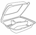 Picture of Med 3Comp Tray   2/100 8.4X7.9X3.3 Hing Foam