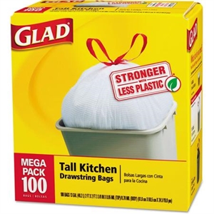 Picture of Glad Drawstring 13 Gallon Tall Kitchen Trash Bag