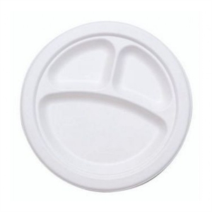 Picture of White 10.25 3-Compartment Platinum Foam Dinner Plate