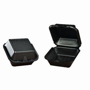 Picture of Black Hinged Sandwich To-Go Tray Container