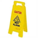 Picture of Yellow "Caution Wet Floor" Sign  - 2-Sided