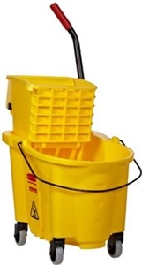 Picture of Rubbermail Yellow 26 Qt Sidepress Wavebreak Combo Bucket