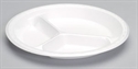 Picture of 10" White Laminated 3-Compartment Foam Plate