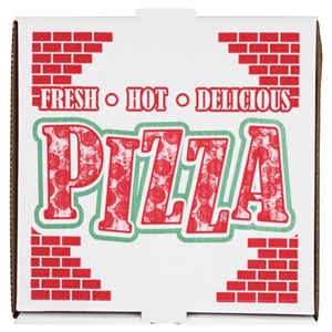 Picture of White 14" Corrugated Pizza Box "B" Flute 14X14x2 - Stock Print