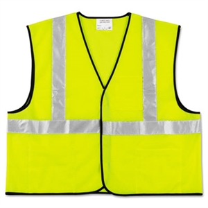 Picture of MCR SAFETY Class 2 Safety Vest, Fluorescent Lime w/Silver Stripe, Polyester, 2X-Large